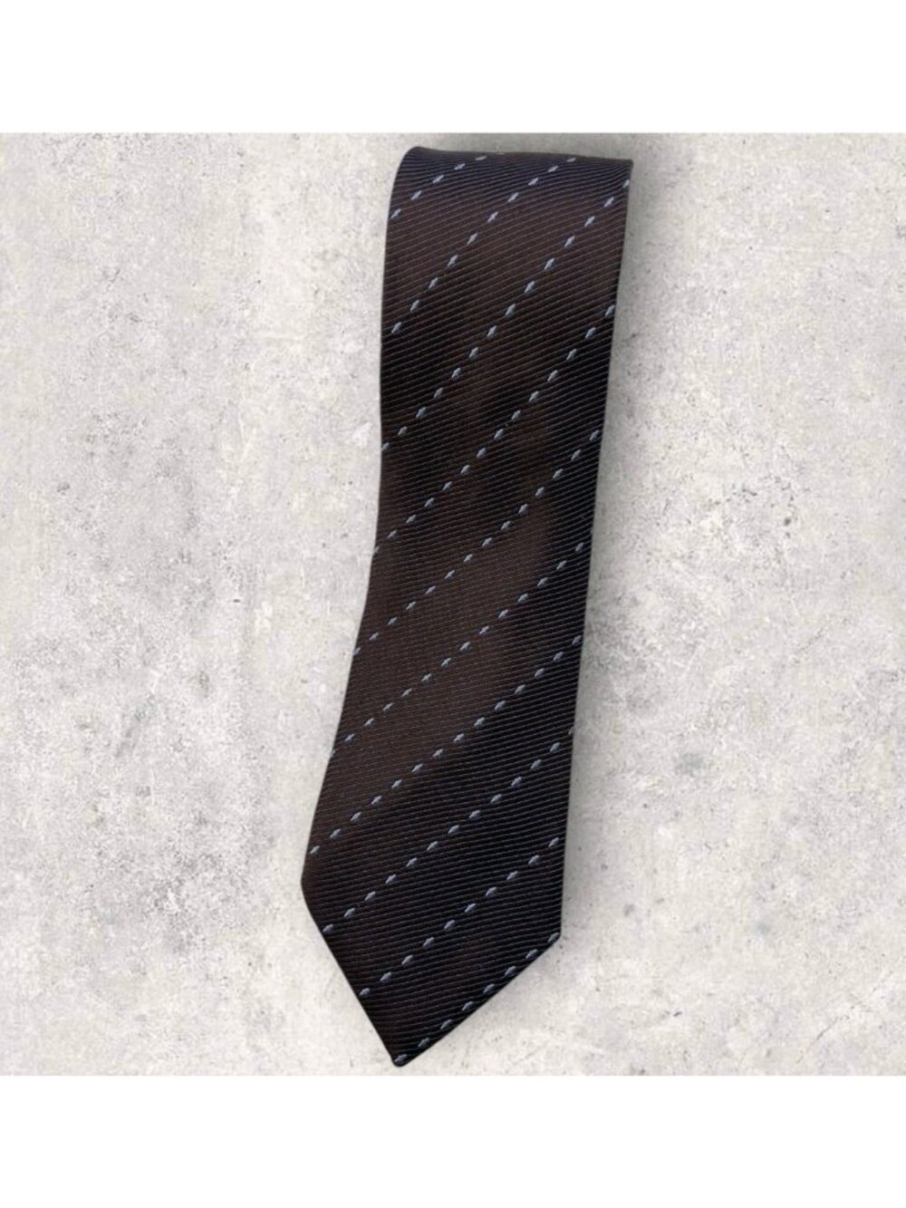 CANALI Silk Tie ITALY XL Burgundy Blue Striped Geometric W:3.8" EUC